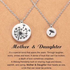 Mother & Daughter Stainless Steel Silver  Necklaces